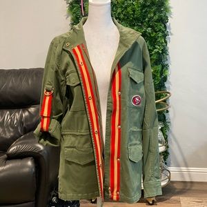 49ers olive full zip utility jacket